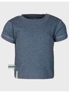 Футболка с короткими рукавами для малышей цвета индиго и меланжа OrganicEra