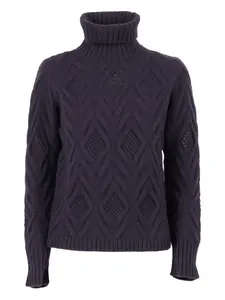 Свитер с воротником-стойкой и ромбовидным узором Kangra, синий