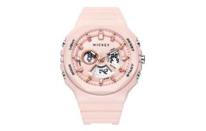 Disney Часы Mickey Series Electronic Movement TPU Strap Watch Unisex Pink Watch Dial