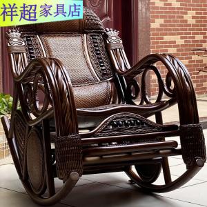 Vinoya Кресло-качалка из ротанга с двойной подушкой upgraded crown, цвет coffee