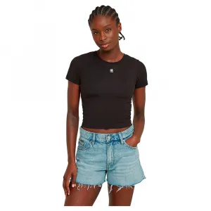 Футболка с коротким рукавом G-Star Cropped Mini Slim, черный