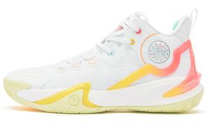 QIAODAN Баскетбольные кроссовки Busters 5ELITE Dawn амортизирующие износостойкие дышащие легкие низкие мужские бело-желтые, цвет White Yellow