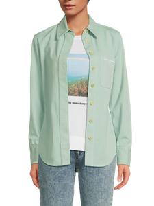 Рубашка из хлопка-стрейч на пуговицах Stella McCartney, цвет Mint