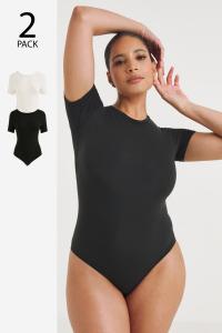 Magisculpt разглаживающие футболки боди 2 шт в упаковке Simply Be, черный