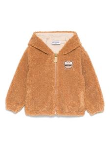 Moschino Kids куртка из шерпы, коричневый