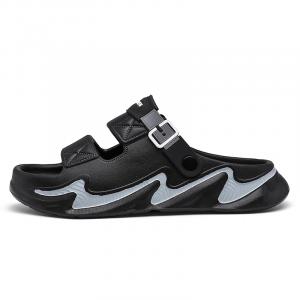 RENBEN Тихие противоскользящие шлепанцы мужские - черный синий, цвет Black Blue