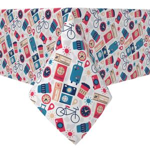 Квадратная скатерть, 100% хлопок, 60х60", Tourist Travels