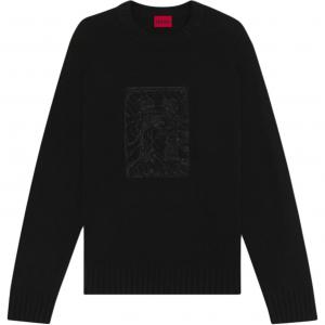 Трикотажный свитер мужской HUGO BOSS, черный