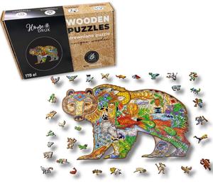 Деревянный пазл для детей и взрослых Мишка HOME DRUK