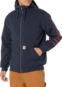 Carhartt Men's 105443 Rain Defender Loose Fit Fleece-Lined Logo Graphi, New Navy