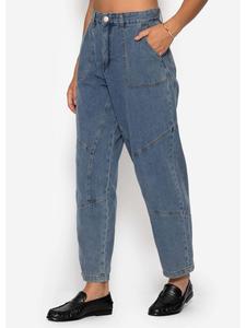 Джинсы свободного кроя синего цвета SASSYCLASSY