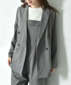 Двубортный пиджак из эластичной саржи Interplanet, цвет Gray