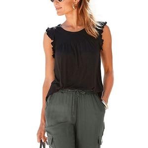 Женский топ без рукавов с воланами Lascana, Black