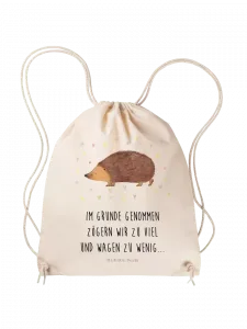 Спортивная сумка Mr & Mrs Panda Sportbeutel Igel Herzen, кремовый