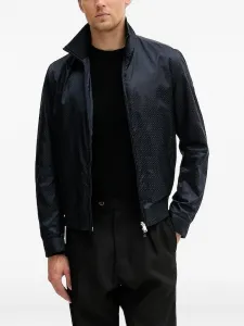 Куртка с застежкой-молнией и логотипом BOSS, синий