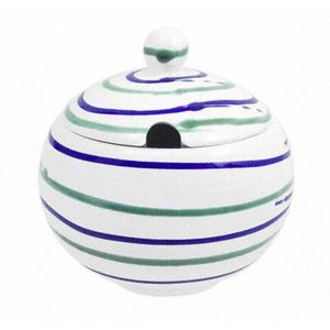 Сахарница Traunsee гладкая с вырезом 10 см Gmundner Keramik, белый/зеленый/фиолетовый