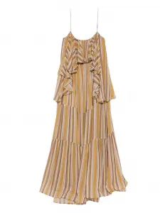 Макси-платье Rebellion с оборками и полосатым узором Zimmermann, желтый