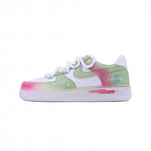 Nike Кроссовки Air Force 1 Singularity, Medusa, противоскользящие, износостойкие, низкие, унисекс, белые, розовые, зеленые