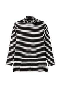 Полосатая рубашка из рибаны Sheego, черный