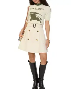 Мини-Юбка из габардина Burberry, белый