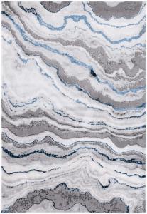 Ковер SAFAVIEH, 79 x 153 см, Craft Collection, Grey & Blue, современный абстрактный дизайн, не линяет и прост в уходе, идеален для помещений с высокой проходимостью: прихожая, гостиная, спальня (CFT858H)