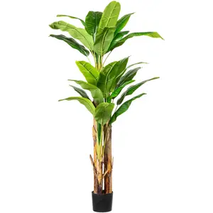 Креативная зеленая искусственная пальма «банановое растение» Creativ Green, зеленый