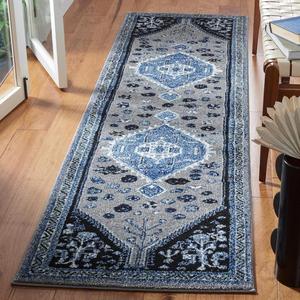 Ковер-дорожка SAFAVIEH, 69 x 244 см, коллекции Vintage Hamadan, бежевый и черный, традиционный восточный дизайн, не линяет и прост в уходе, идеален для помещений с высокой проходимостью в гостиной, спальне (VTH201B)