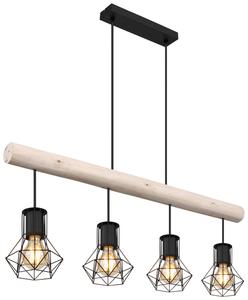 Подвесной светильник Novel натуральный, черный, 100/15/120 см
