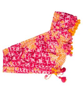 Укороченный топ с цветочным принтом Kaia Poupette St Barth Kids, Fuschsia Edelweiss