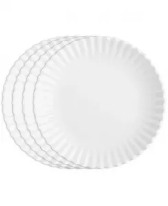 Меламиновые тарелки патио люкс легкие 11 дюймов, набор из 4 штук Q Squared, white