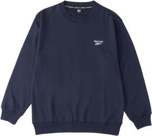 Толстовка с флисовой подкладкой, два варианта расцветки, длинные рукава, воротник-стойка, простой дизайн, теплая, свободного кроя, унисекс, для взрослых Reebok, синий