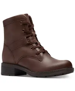 Женские ботильоны Hearth Parker Block Heel Clarks, коричневый