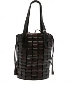 Кожаная плетеная сумка-ведро DRAGON DIFFUSION, коричневый