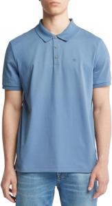Мужская рубашка-поло Calvin Klein из гладкого хлопка с монограммой и логотипом, Blue Horizon