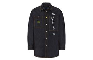 Джинсовая куртка мужская джинсовая синяя Evisu, синий