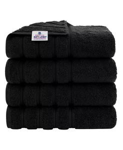 Роскошный набор банных полотенец American Soft Linen Edison из 100% турецкого хлопка, 4 шт, черный