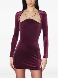 Платье мини с длинными рукавами Mugler, фиолетовый