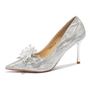 Ainer-cat Ainer cat Slim Heel High Heels 8cm Women's Silver