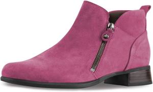 Женские классические ботильоны YDN с круглыми носками, боковыми молниями, на низком блочном каблуке, для работы и повседневного ношения, размер 4-16 US, Hot Pink