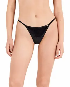 Бразильские трусики из бархатного материала Gisela, черный