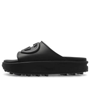Сандалии interlocking g slide sandal 'black rubber' Gucci, черный
