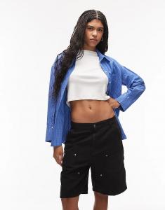 Льняные шорты Carhartt WIP Branford с двойным коленом, черные