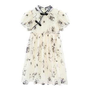 Disney Детское платье Ink Wash White для детей 3-7 лет