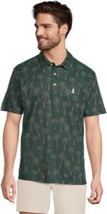 Поло Chubbies The Brushstroke Palm, цвет Dark Green - Plaid