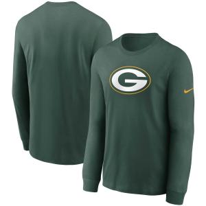 Мужская зеленая футболка с длинным рукавом и логотипом Green Bay Packers Primary Nike