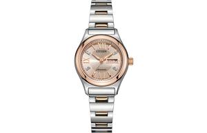 Автоматический механический хронометр на стальном браслете женские часы с золотым циферблатом CITIZEN