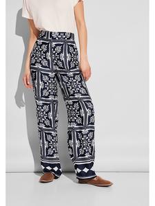 Тканевые брюки Street One, цвет dunkelblau/weiß