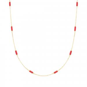 Ожерелье Ross-Simons с итальянскими бусинами из красного коралла, желтое золото 18 карат Ross-Simons, 20 In