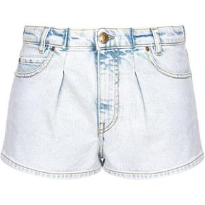 Джинсовые шорты со складкой PINKO, светло-голубые