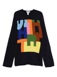 Свитер в разноцветную блокировку Comme Des Garçons Shirt, синий